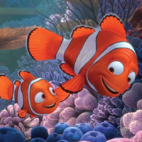 picture of the characters nemo and marlin from finding nemo.