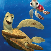 picture of the characters crush and squirt from finding nemo.